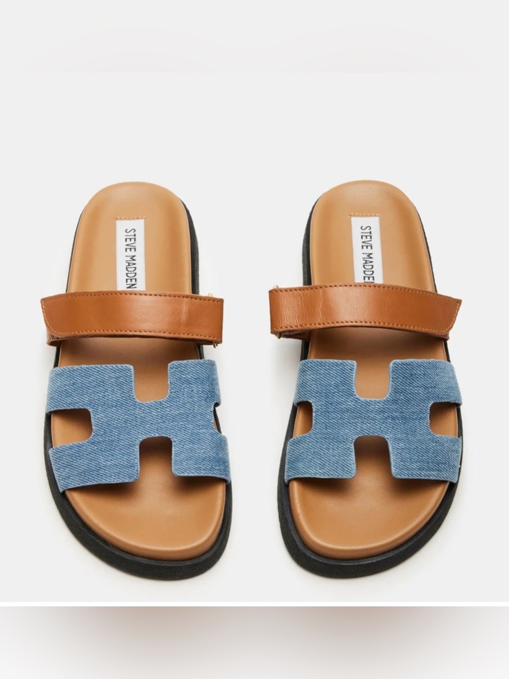 New Steve Madden women’s Mayven Slide sandals in Denim Multi size 6